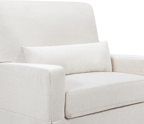 Namesake Crawford Pillowback Chair and a Half Comfort Swivel Glider in Fog Chatham Stripe Performance Eco-Weave, Water Repellent, Greenguard Gold & CertiPUR-US Certified in Kuwait