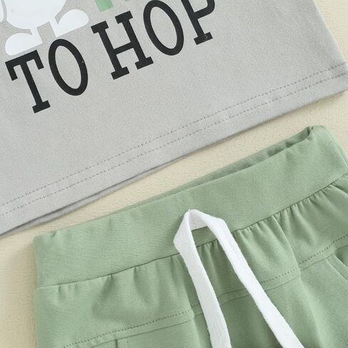 Hnyenmcko Toddler Baby Boy Easter Easter Stepits Bunny Letter Print There Short Sleeve Thirt و Disual Shorts مجموعات 2 مساءً الصيف in Kuwait