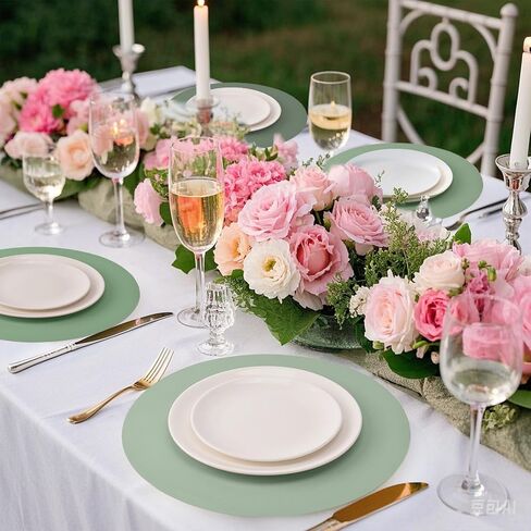 100 Pcs Pink Paper Place Mats 13.5 Inch Round Placemats Gradient Disposable Table Mats for Birthday Party Wedding Baby Shower Reception Decor in Saudi Arabia
