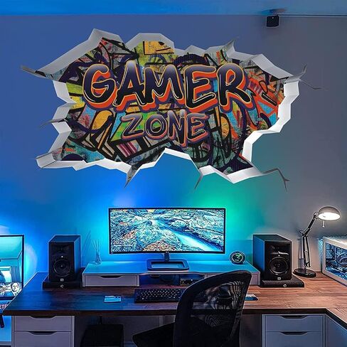 Toarti 3D Game Wall Secals ، ملصقات جدار الألعاب للأولاد غرفة ألعاب ألعاب ألعاب ألعاب خلفية للأطفال ديكور غرفة اللعب in Kuwait