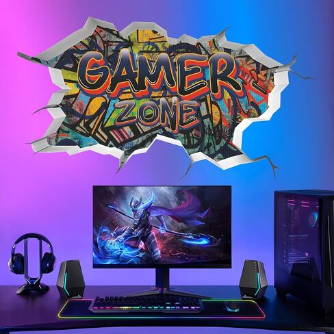 Toarti 3D Game Wall Secals ، ملصقات جدار الألعاب للأولاد غرفة ألعاب ألعاب ألعاب ألعاب خلفية للأطفال ديكور غرفة اللعب in Kuwait
