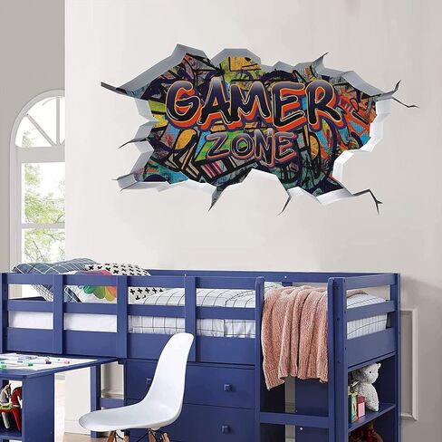 Toarti 3D Game Wall Secals ، ملصقات جدار الألعاب للأولاد غرفة ألعاب ألعاب ألعاب ألعاب خلفية للأطفال ديكور غرفة اللعب in Kuwait