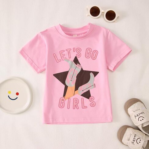 Izyjoy Toddler Baby Bird Girl Western Rodeo Shirt Cowgirl Let Go Go Go Girl in Kuwait