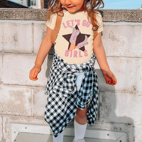 Izyjoy Toddler Baby Bird Girl Western Rodeo Shirt Cowgirl Let Go Go Go Girl in Kuwait
