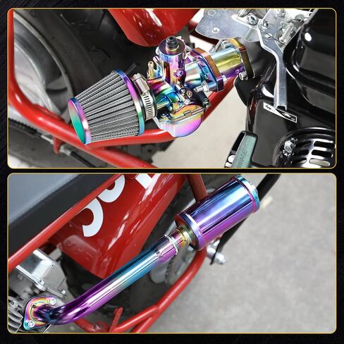 HIAORS VM22 26mm Carburetor Exhaust Pipe Muffler Jet Kit for Predator 212cc 196cc 224cc 6.5HP Coleman CT200U BT200X Baja Warrior MB200 GX160 OHV Clone Engine Mini Bike KT196 Go Kart Performance Parts in Saudi Arabia