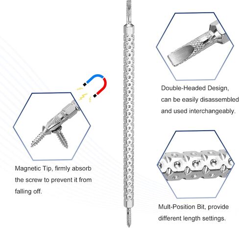 HARFINGTON 2pcs Magnetic Double Ended Screwdriver Bit PH2/SL6 6x85mm 1/4" Hex Shank CR-V Steel Two Sided Interchangeable Phillips Cross Slotted Flat Screw Driver Bit in Saudi Arabia