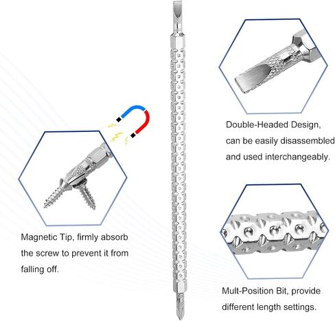 HARFINGTON 2pcs Magnetic Double Ended Screwdriver Bit PH2/SL6 6x85mm 1/4" Hex Shank CR-V Steel Two Sided Interchangeable Phillips Cross Slotted Flat Screw Driver Bit in Saudi Arabia
