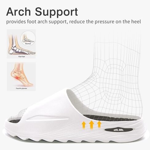 Womens Recovery Slide Sandals with Comfortable Plantar Fasciitis Arch Support Orthotic, Odorless, Non Slip, Lightweight, Thick Cushion Slippers for House, Outdoor Walking in Saudi Arabia