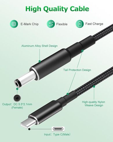 Starlink Mini Cable 10FT Starlink Mini USB C to DC Power Cable Cord 100W Input USB Type C to DC Cable, DC Power Cable Direct to USB-C for Starlink Mini Work with 100W+ PD Source Waterproof 20AWG 3M in Kuwait