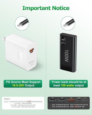 Starlink Mini Cable 10FT Starlink Mini USB C to DC Power Cable Cord 100W Input USB Type C to DC Cable, DC Power Cable Direct to USB-C for Starlink Mini Work with 100W+ PD Source Waterproof 20AWG 3M in Kuwait