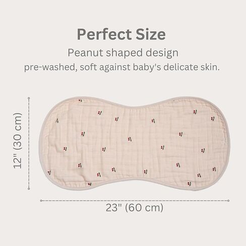 Ali+Oli 2-pk Muslin Burp Cloths for Baby Boys and Girls (Teddy-Taupe) Organic Baby Burp Cloth, Burp Rags for Newborn in Kuwait