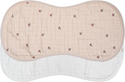 Ali+Oli 2-pk Muslin Burp Cloths for Baby Boys and Girls (Teddy-Taupe) Organic Baby Burp Cloth, Burp Rags for Newborn in Kuwait