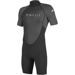 O'Neill Men's Reactor-2 2mm Back Zip Short Sleeve Spring Wetsuit, Black/Graphite, XL