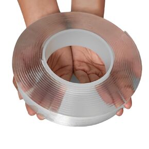 Strong Double Sided Tape for Walls Hanging, 16.4FT x 1.2in Heavy-Duty, Removable, Clear Strong Adhesive Tape for Mounting, Picture, Posters, Carpet, Home, Office,Outdoor,Car