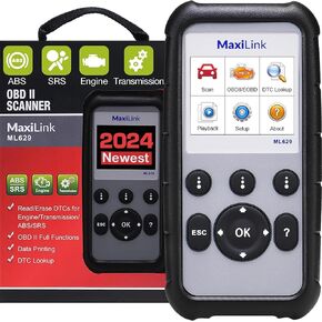 2024 Autel ML629 OBD2 Scanner ABS SRS Engine Transmission Diagnoses OBD II Full Functions Upgraded Version of AL519/AL619/ ML619 for DIYers Professionals