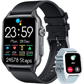 Smart Watch Men Fitness Tracker: 2.0“ Touch Screen Watches Waterproof for Call Heart Rate Blood Pressure Sleep Monitor Digital Step Sport Running Smartwatch Bluetooth Compatible Android with iOS Phone