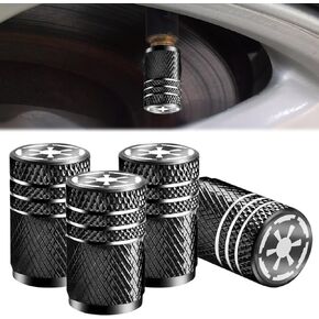 أغطية جذعية صمام الإطارات من Fit Star Wars، أغطية إطارات سوداء مكونة من 4 قطع أغطية أغطية إطارات السيارة، متوافقة مع ملحقات سيارة Star Wars (تناسب Galactic Empire) in Kuwait