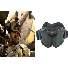 GALAXYLENSE Desert Storm Combat Riding Goggles For Men - Impact Proof Goggles - 99% UV Protection - 3 Replacement Lens
