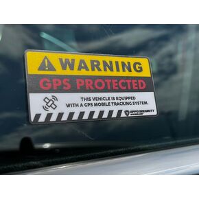 3pcs Car GPS Protected Tracking Alarm Anti-Theft Warning Vinyl Sticker Sign with Anti-Scratch Coating 1.5" x 3" for Vehicle Electric Scooter Bike E-Bike Car Truck Accessories