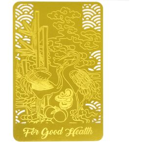 Feng Shui Good Health Talisman Gold Card Harmony &Balance Peace Amulet Wealth Porsperity Success Good Luck Gold Card (gold) W5422