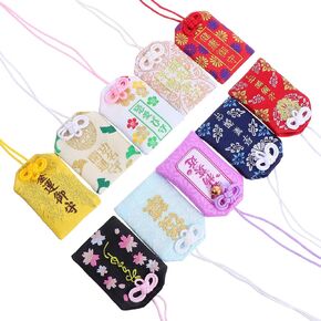VOSAREA 10pcs Japanese Omamori Amulet Good Luck Charms Hanging Sachet for Blessing Health Fortune Wealth Success (Assorted Color)