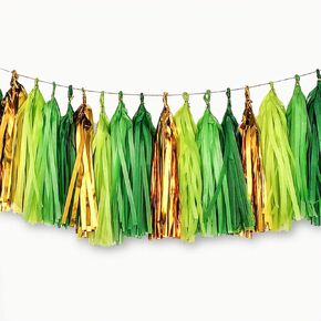 Orange and Yellow Tassel Garland,Orange Yellow Paper Tassel Banner,Table Decor,Yellow Orange Tissue Tassels Party Decor Supplies for Party,DIY Kits - (20 PCS)
