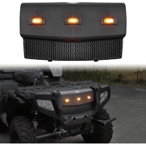 SAUTVS Front Panel Bumper with Light Front Bumper Cover Plate with Light for Polaris Sportsman 400 450 500 600 700 800 X2 2005-2010 Accessories, Replace OEM# 5435357-070