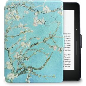WALNEW Protective Case for Amazon Kindle Voyage(2014) The Thinnest and Lightest Colorful Painting PU Leather Cover with Auto Sleep/Wake Function,Bird