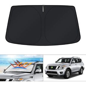 KUST Custom Fit Windshield Sun Shade for 2017-2024 Nissan Armada Accessories Sunshade Window Sun Visor Protector Foldable Blocks UV Rays Keep Your Car Cooler
