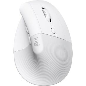 ماوس Logitech Lift Vertical مريح، لاسلكي، بلوتوث أو جهاز استقبال USB Logi Bolt، نقرات هادئة، 4 أزرار، متوافق مع Windows/macOS/iPadOS، والكمبيوتر المحمول، والكمبيوتر الشخصي - أبيض فاتح (متجدد) in Kuwait
