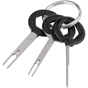 3 Pcs Wire Terminal Removal Tool Set Electrical Terminal Remover Auto Car Plug Terminal Pin Removal Tool Kit Wire Connector Puller(Metal Handle)