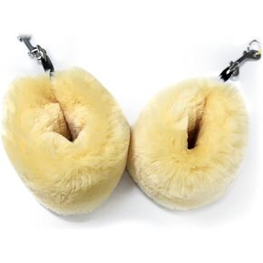Genuine Sheepskin Fuzzies Strap Covers for Pilates Reformer Mat or Cadillac Machine | Strap Covers for Fitness D-Ring Exercise Straps, Yoga Exercise Strap Cover for Home Gym Workout