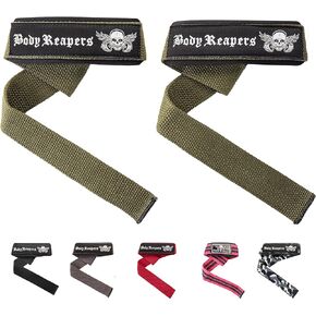 Body Reapers Lifting Straps for Weightlifting Women & Men - 24 Inch Long Padded Neoprene Cotton Deadlift Straps for Strength Training, Deadlifting with Extra Hand Grips Support