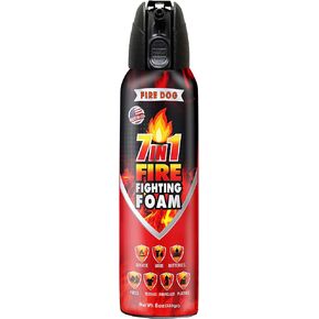 Fire Dog 7-in-1 Fire Fighting Foam Spray – Safe, Fast, Easy - Tackle 7 types of fires in seconds - Best small fire spray for Kitchen, Home, Work - USA made with UL, NSF, non-toxic