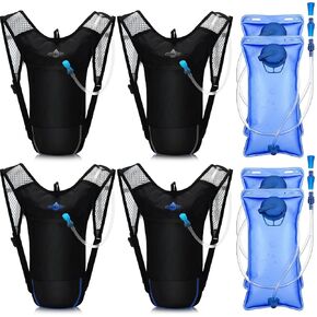 4 Pack Hydration Backpack Pack with 2L Water Bladder, Lightweight Water Backpack Outdoor for Hiking Hydration Pack with Hydration Bladder for Running Cycling Biking Climbing for Men Women