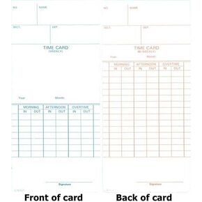 1000 Compumatic CTR121 Time Cards