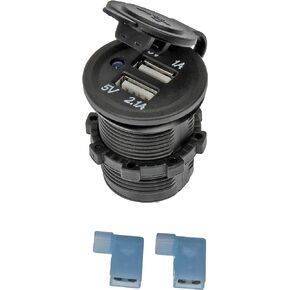 Dorman 84622 12V DC Accessory Socket Dual USB 5V 1A/2.1A Universal Fit