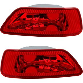 HERCOO Bumper Reflector Lights Lens Rear Right Fog Lamp Cover Compatible with Jeep Compass Grand Cherokee 2011 to 2017, Dodge Journey 2012 to 2018, Pack of 2