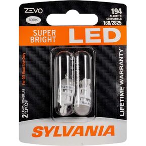 SYLVANIA ZEVO 194 T10 W5W White LED Bulb, (Contains 2 bulbs)