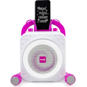 جهاز روك جام كاريوكي بلوتوث قابل لإعادة الشحن مع حلقة ضوئية و2 ميكروفون in Kuwait