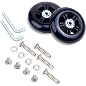 Luggage Suitcase Wheels Replacement Kit PU Bearing Wheels Skate Inline Outdoor Skate Replacement Wheels Multiple Sizes Set of (2) Wheels (OD:50 W:18 ID:6 Axles:35/40mm)