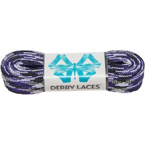 Derby Laces Purple Camouflage - Flat, 10mm wide, for Boots, Skates, Roller Derby, and Hockey Skates