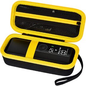 Case Compatible with Portable Air Pump, 120 PSI Air Compressor, Car Tire Inflator Storage Bag for USB Cable, Air House, Connector and Accessories (Box Only)-Black+Black Zipper