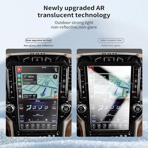 قطعتان غير لامعتين 2019-2024 دودج رام 1500 2500 3500 يوكونكت 12 بوصة شاشة لمس للسيارة، واقي شاشة ملاحة، مضاد لبصمات الأصابع ومضاد للوهج وواقي زجاجي مقوى in Kuwait