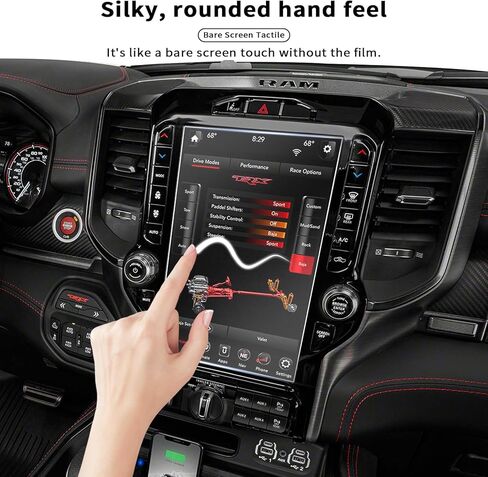 قطعتان غير لامعتين 2019-2024 دودج رام 1500 2500 3500 يوكونكت 12 بوصة شاشة لمس للسيارة، واقي شاشة ملاحة، مضاد لبصمات الأصابع ومضاد للوهج وواقي زجاجي مقوى in Kuwait