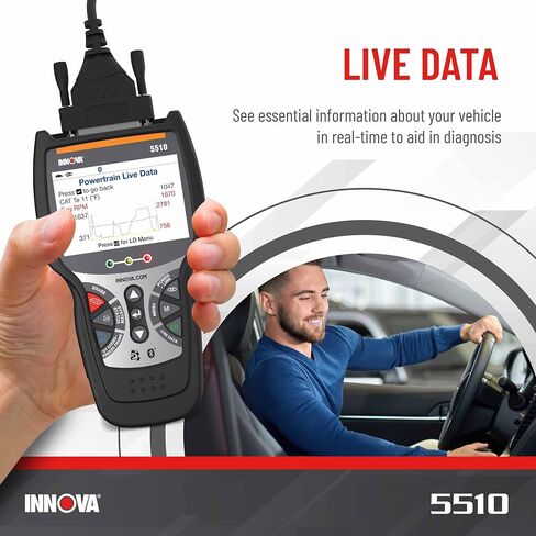 ماسح ضوئي INNOVA 5510 Obd2، أداة مسح ضوئي لـ ABS Clear، ماسح ضوئي لجميع الأنظمة، خدمة الفرجار، عمر وسادة الفرامل، قراءة/مسح رموز ABS/SRS، إعادة ضبط ضوء الزيت، بيانات حية، تحديثات مجانية مدى الحياة in Saudi Arabia
