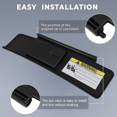 SCITOO Left Driver Side Black Sun Visor Assembly fit for 2006 2007 2008 2009 2010 2011 2012 2013 2014 2015 for Mazda MX-5 Miata (NE5169320D02) in Saudi Arabia