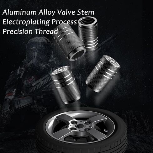 أغطية جذعية صمام الإطارات من Fit Star Wars، أغطية إطارات سوداء مكونة من 4 قطع أغطية أغطية إطارات السيارة، متوافقة مع ملحقات سيارة Star Wars (تناسب Galactic Empire) in Kuwait