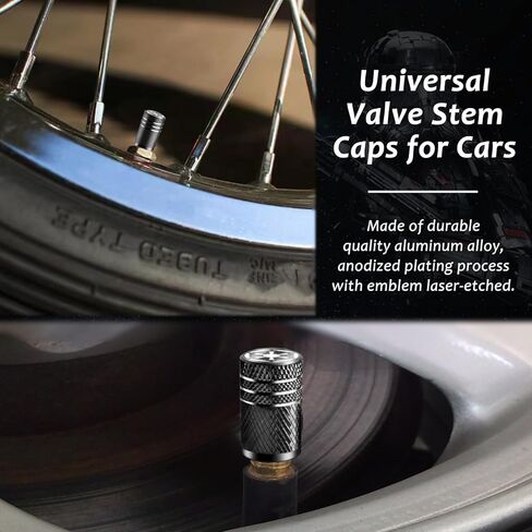 أغطية جذعية صمام الإطارات من Fit Star Wars، أغطية إطارات سوداء مكونة من 4 قطع أغطية أغطية إطارات السيارة، متوافقة مع ملحقات سيارة Star Wars (تناسب Galactic Empire) in Kuwait