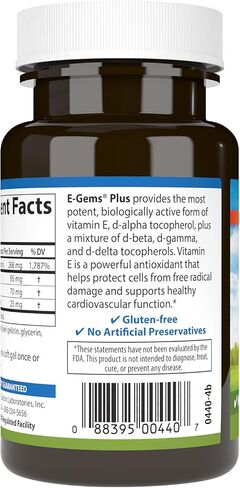 Carlson Labs E-Gems Plus فيتامين E الطبيعي، 400 وحدة دولية، 50 كبسولة هلامية in Saudi Arabia